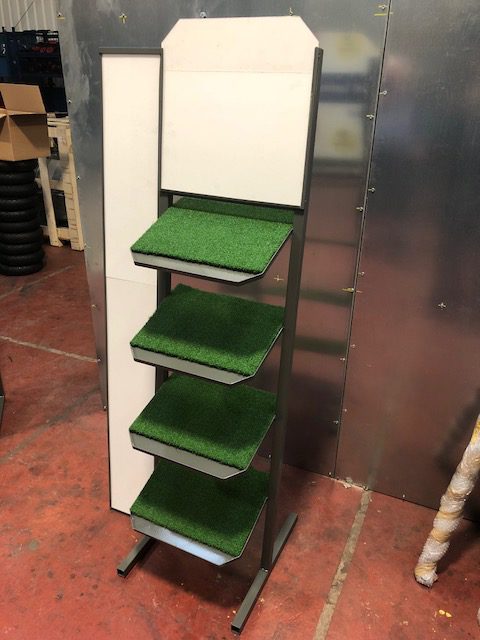 4 - 8 SAMPLE GRASS STAND WITH SIDE ADVERTISING HOLDER
