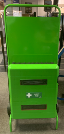 DISPLAY CABINET FOR FIRST AID IN GREEN