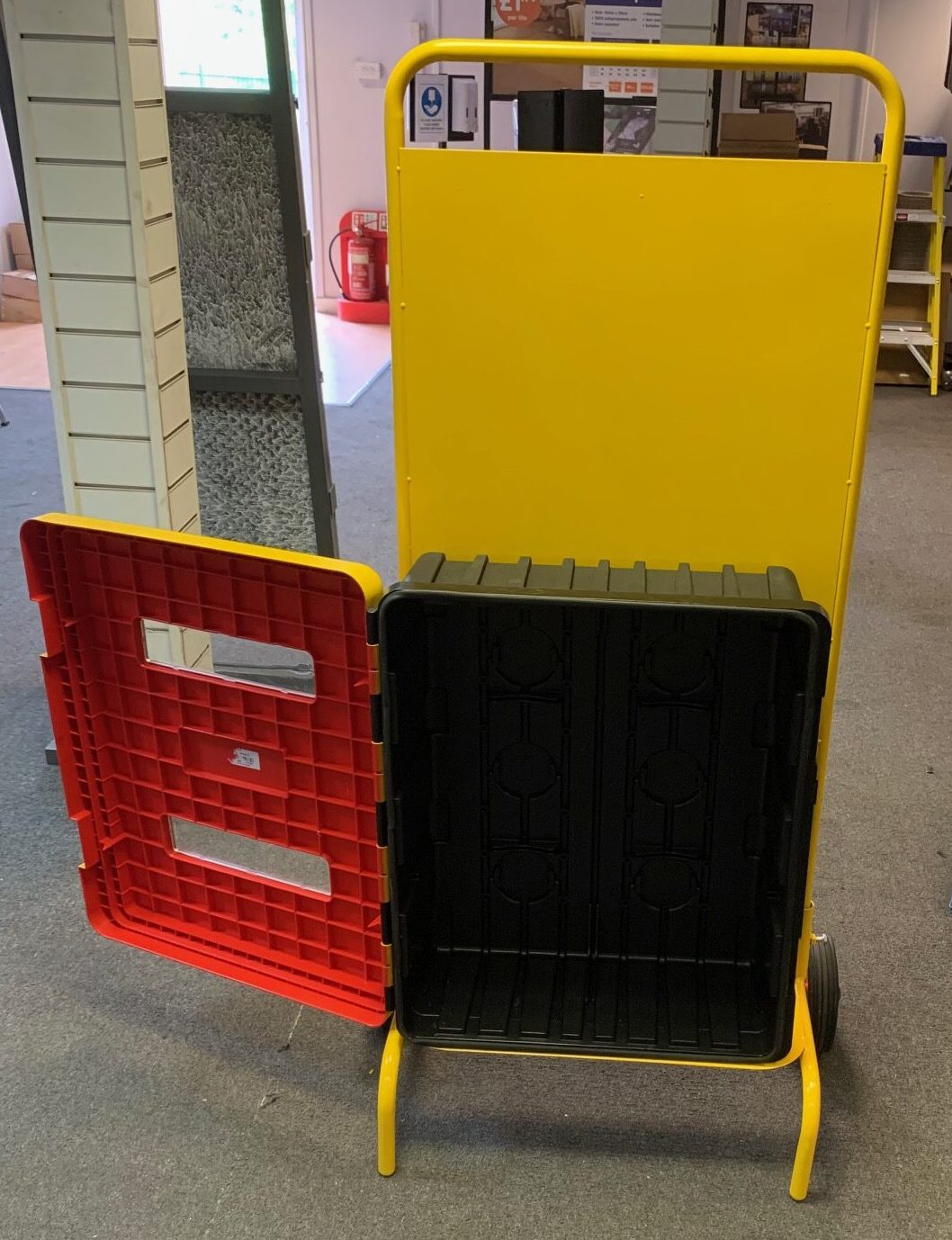 DISPLAY CABINET FOR PPE IN YELLOW
